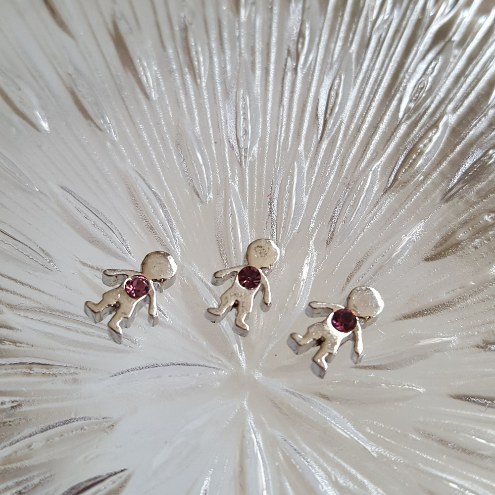 February Birthstone Little Boy Floating Charm